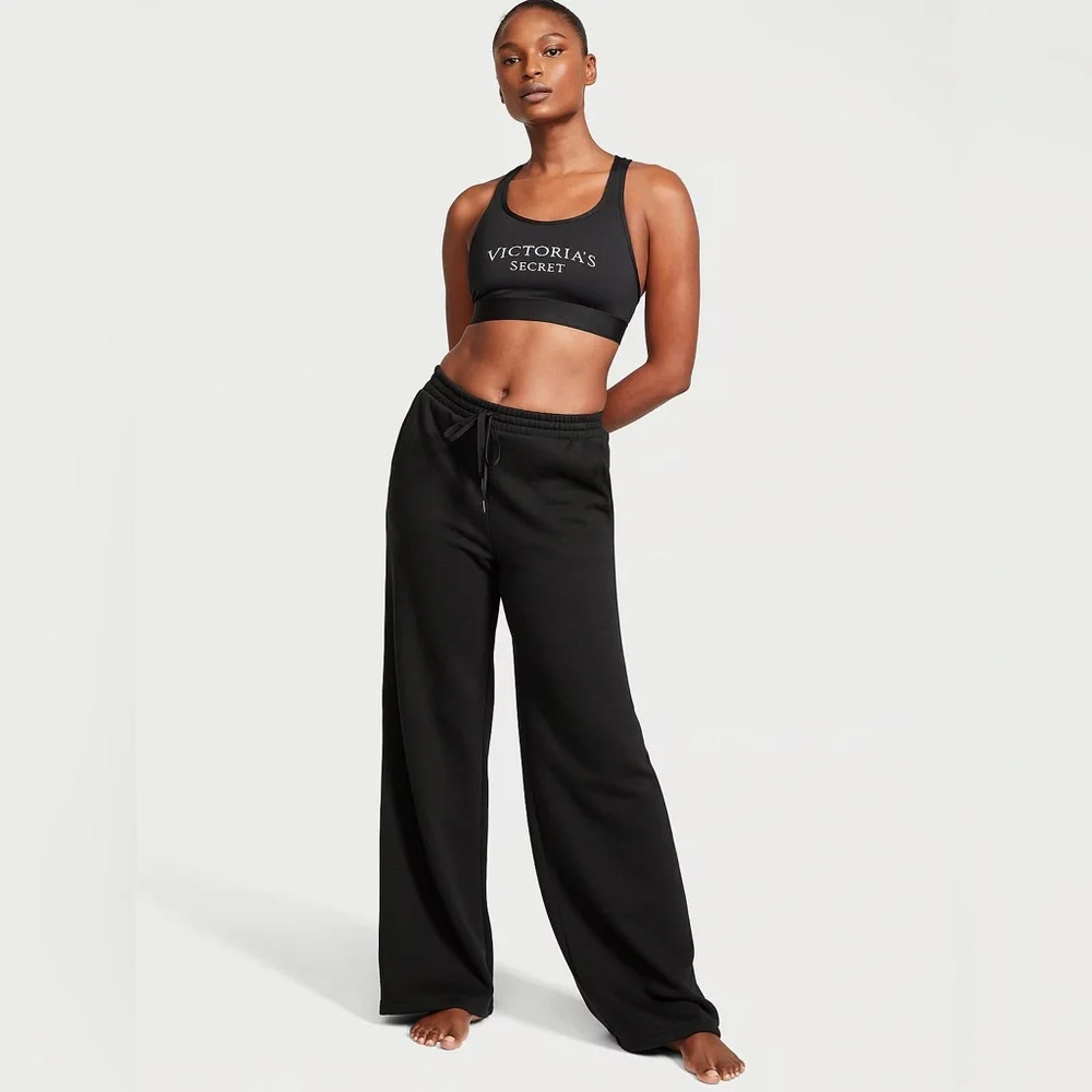 NWT VICTORIA'S SECRET Cotton Fleece Wide-Leg Sweatpants - Picture 4 of 4